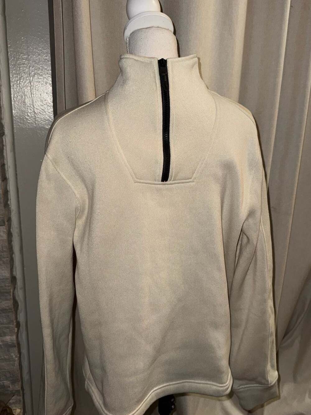 Banana Republic Quarter Zip Pullover Sweater Size M Off White